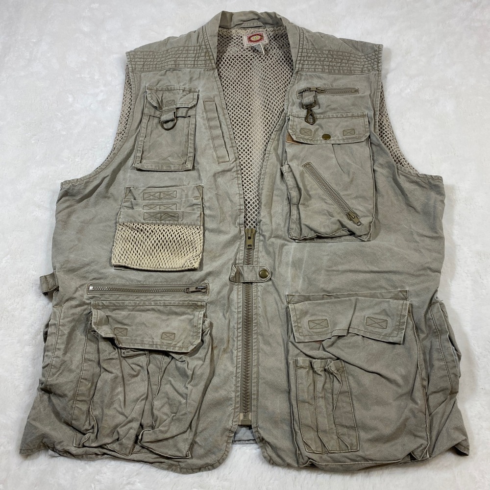 Vintage Banana Republic 80s Utility Vest Multi Pocket Fishing Hiking Outdoors XL